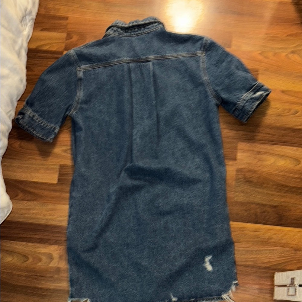 Etica Blue Mini Denim Dress Size Small - Picture 4 of 4
